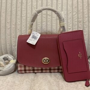 Coach Gingham Top Handle Tilly Bag
